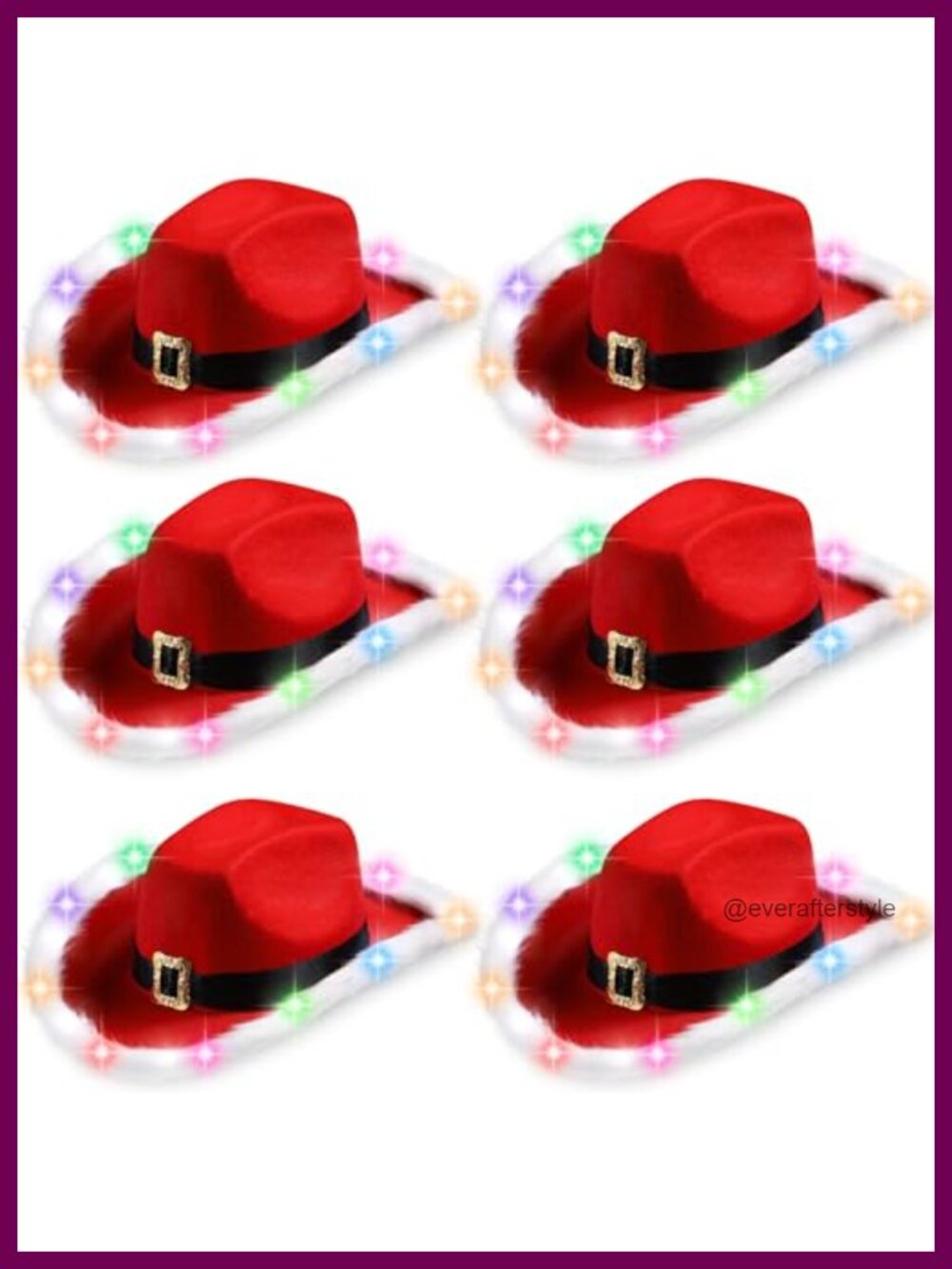 LED Light Up Cowboy Hats Set Christmas Party Costume Accessories